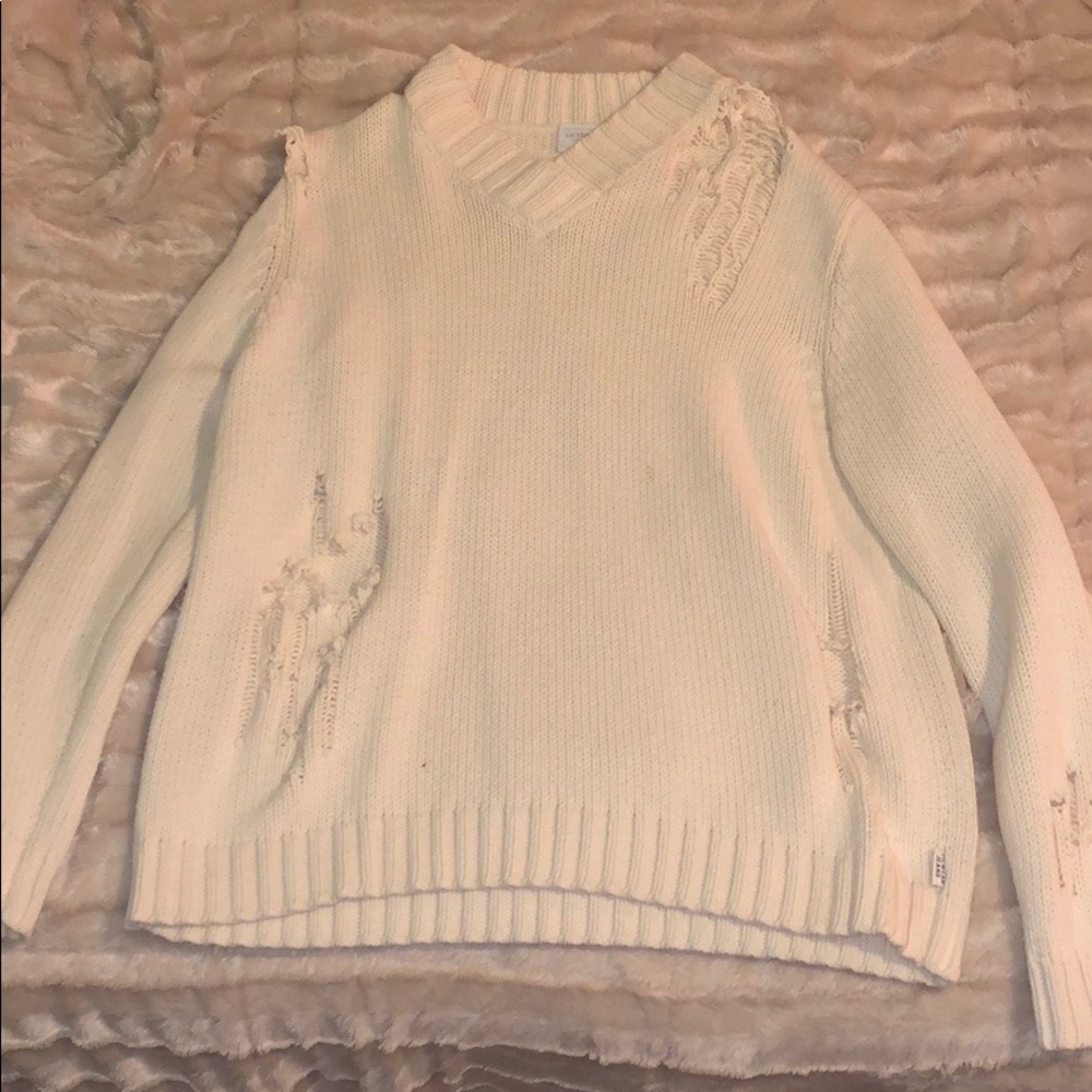 Oversized distressed sweater